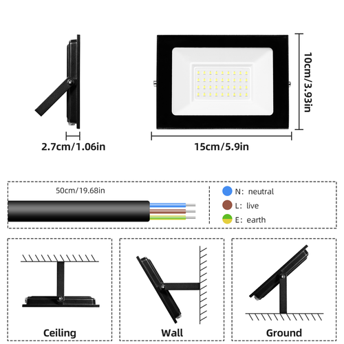 10W-500W LED Flood Light Outdoor Security Yard Street Spotlight Landscape Lamp - Picture 14 of 20