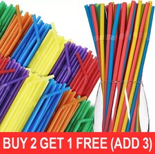 1000X Super Extra Bendy Long Mega Drinking Straws Coloured Special Bar Home Club