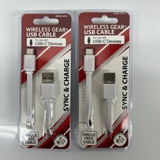 Wireless Gear USB cable Sync Charge Tangle Free Cable 4 Feet 2 Pack
