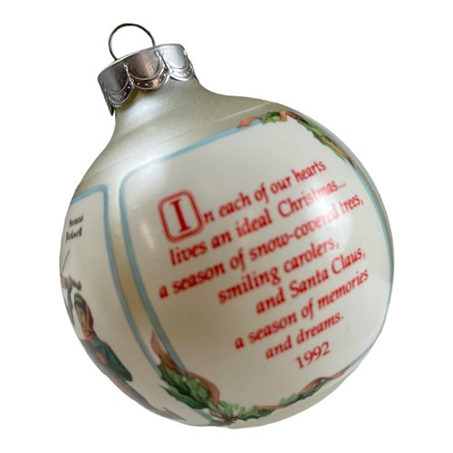 Hallmark Keepsake Ornament Norman Rockwell Art 1992 Glass Ball