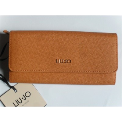 LIU JO LARGE MANHATTAN ORANGE FAUX LEATHER WALLET