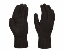 Gloves Ladies Womens Winter Warm Black Woolly Knited Girls Boys Unisex NEW