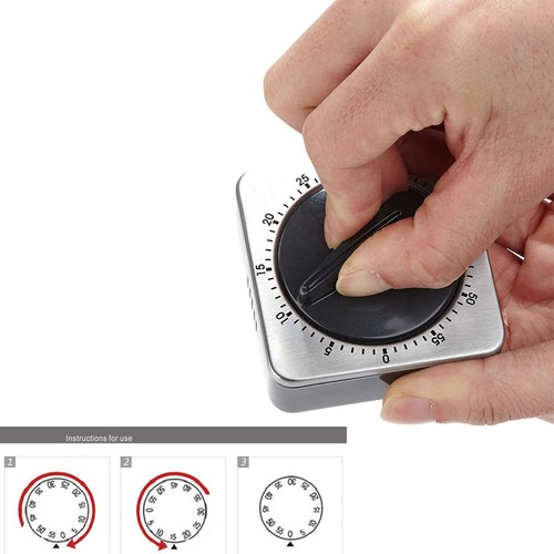 2pcs 60-minute Countdown Kitchen Oven Reminder Mechanical Timer Thermometer Kit - Picture 3 of 4