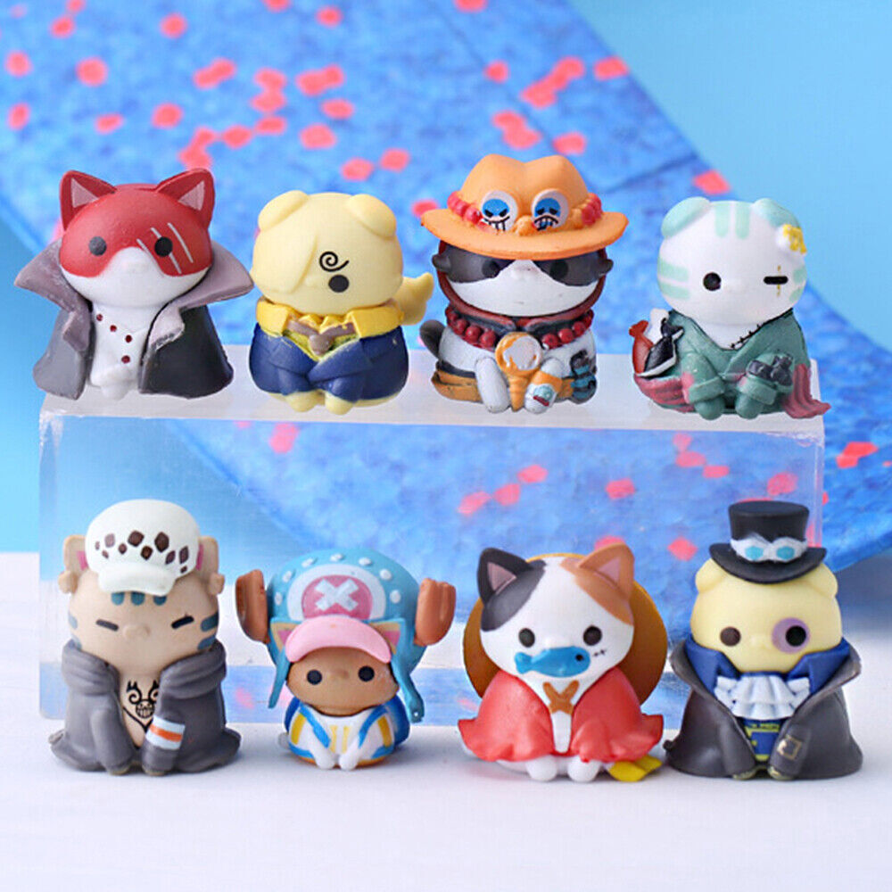 8Pcs/Set One Piece Cat Cos Roronoa Zoro Luffy Usopp Sabo