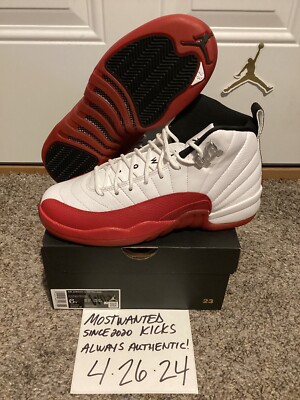 DS 2023 Nike Air Jordan Retro 12 Cherry 🍒 GS Sz 6Y