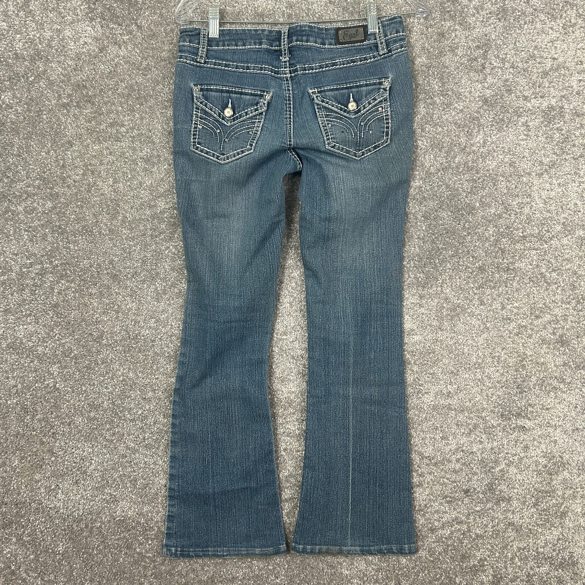 Earl Jeans Women's Juniors 3 (30x27.5) Blue Bootcut Stretch