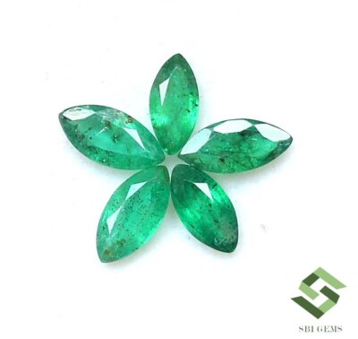 8x4 mm To 9x4.50 mm Natural Emerald Marquise Cut Lot 05 Pcs 3.47 CTS Loose Gems