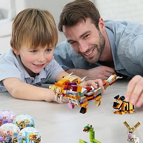 12Pcs PreFilled Easter Eggs with Animals Building Blocks, 12 in 1 Egg Surprise - Picture 7 of 8