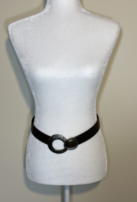 Chico’s Metallic Hook Belt Size S Vntg Chicos Adjustable Skinny Brown Leather | Mercari main image 4