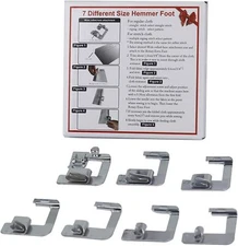 7pcs /Set Rolled Hemmer Presser Foot for Brother Singer Janome Sewing Machine