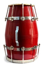 Wooden Musical Dholak Instrument Drum Nuts & Bolt With Kit Carry Bag, Free ship