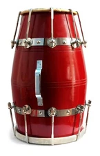 Wooden Musical Dholak Instrument Drum Nuts & Bolt With Kit Carry Bag, Free ship