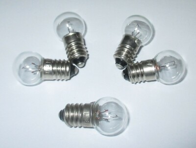 Glühbirne mit extra großer 15mm Glaskugel  E10-Sockel  19V  5 Stück  NEU