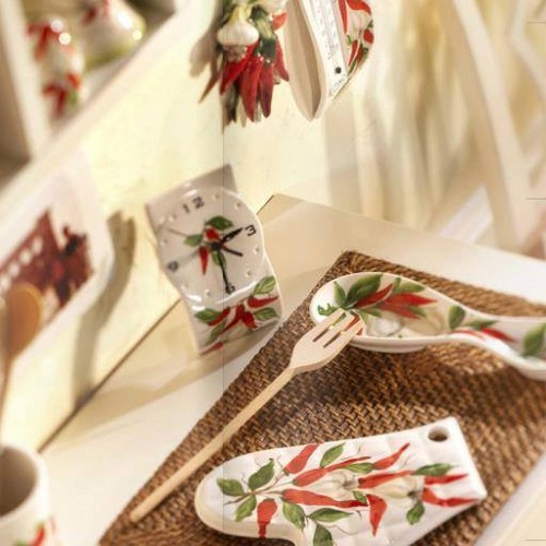 Bassano Ceramic Paper Towel Holder 12 3/16in Chili With Garlic Motif Italy New - Picture 2 of 4