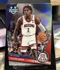 2023-24 Bowman Chrome U University Caleb Love  1st Refractor #58 Arizona Wildcat