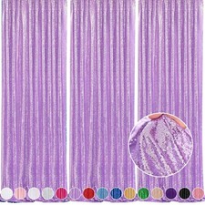 Glitter Curtain Backdrop Sequin Panels: Light Purple Sequin Background Drapes...