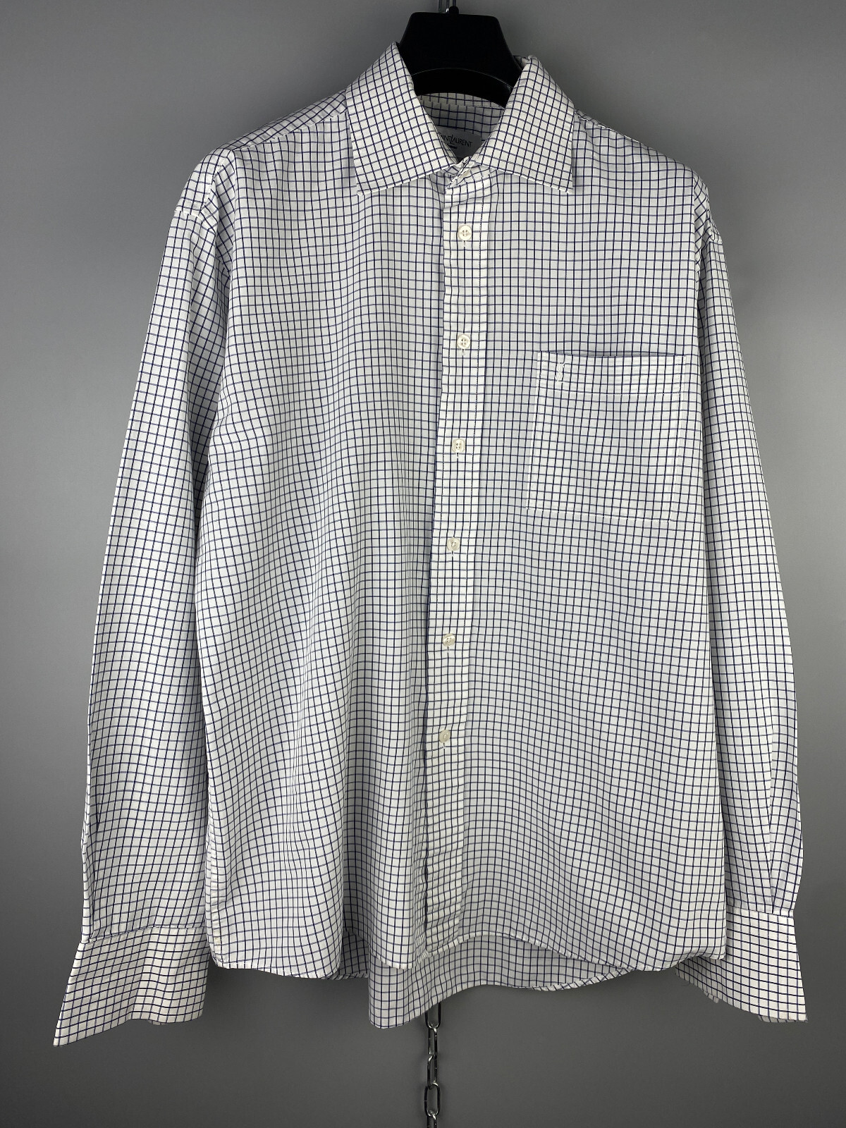 Camicia vintage Yves Saint Laurent YSL da uomo lusso a maniche lunghe con bottoni taglia L XL