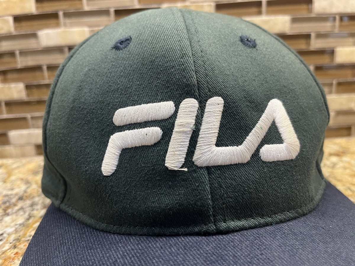 Vintage 1990's FILA Hat Cap Green Blue Embroidered Vintage 1990's FILA Hat Cap Green Blue Embroidered