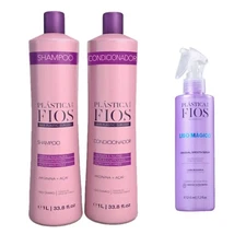  Cadiveu Plastica dos Fios Home care 2X1L + Cadiveu Liso Magico 215ML Serum