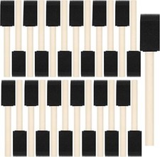 40 Pcs Foam Brush,1 Paint Brushes, Wood Handle Sponge Black