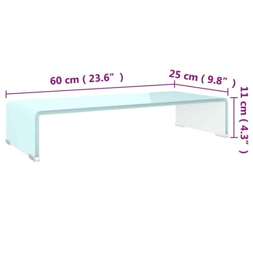 Supporto TV / Rialzo Monitor in Vetro Verde 60x25x11 cm - Foto 6 di 6