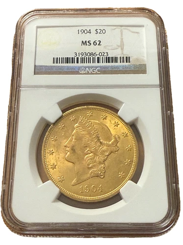 US 1904 Gold $20 20 Dollars NGC MS62 Double Eagle Liberty Head