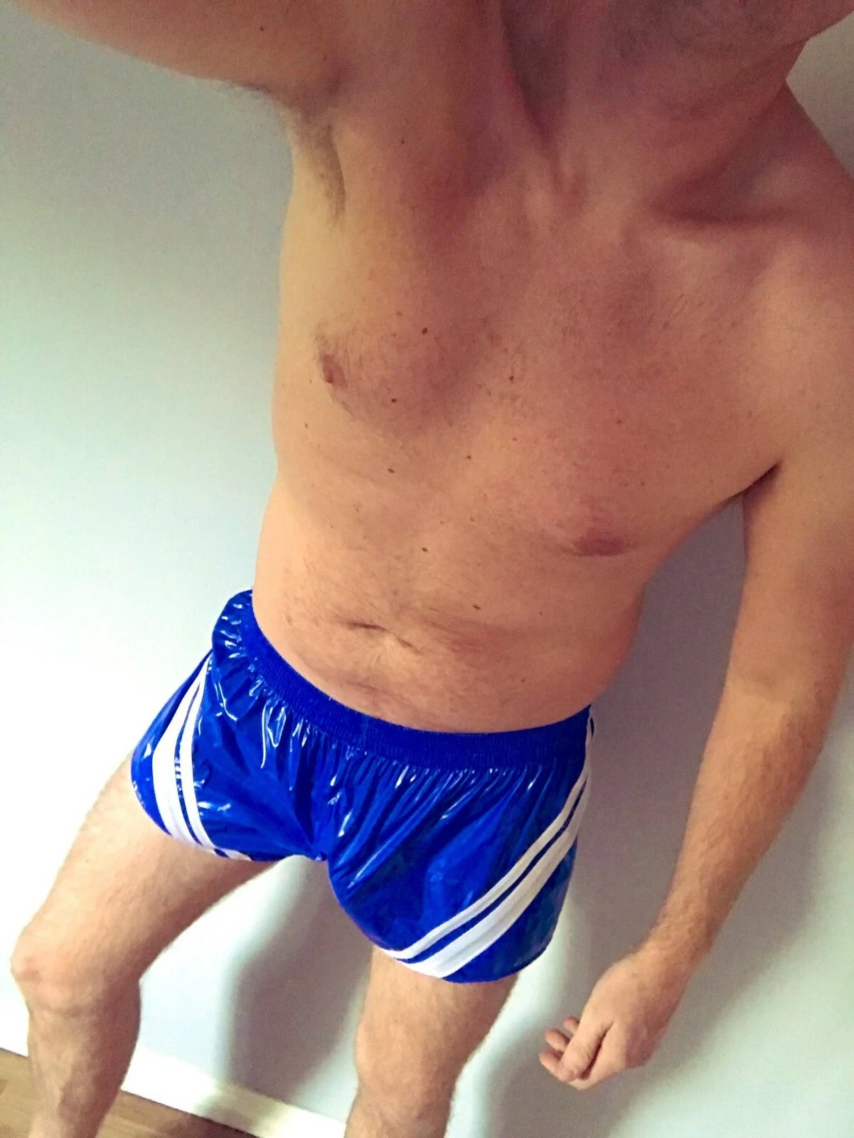 SLASH/SLASH FOOTY SHORTS in glossy ultra-thin PU-coated nylon (XS to 2XL)