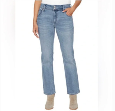 NEW Hudson Los Angeles Womens 12 Icy Blue Denim Straight-Leg Jeans H366