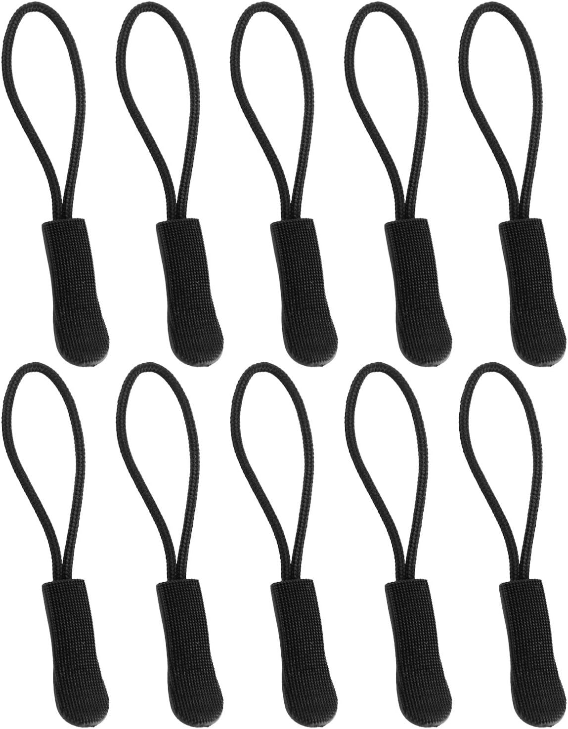 Luggage Zipper Pull Replacement for Backpack: YZSFIRM 10 Pcs Zipper Tab - Black-image