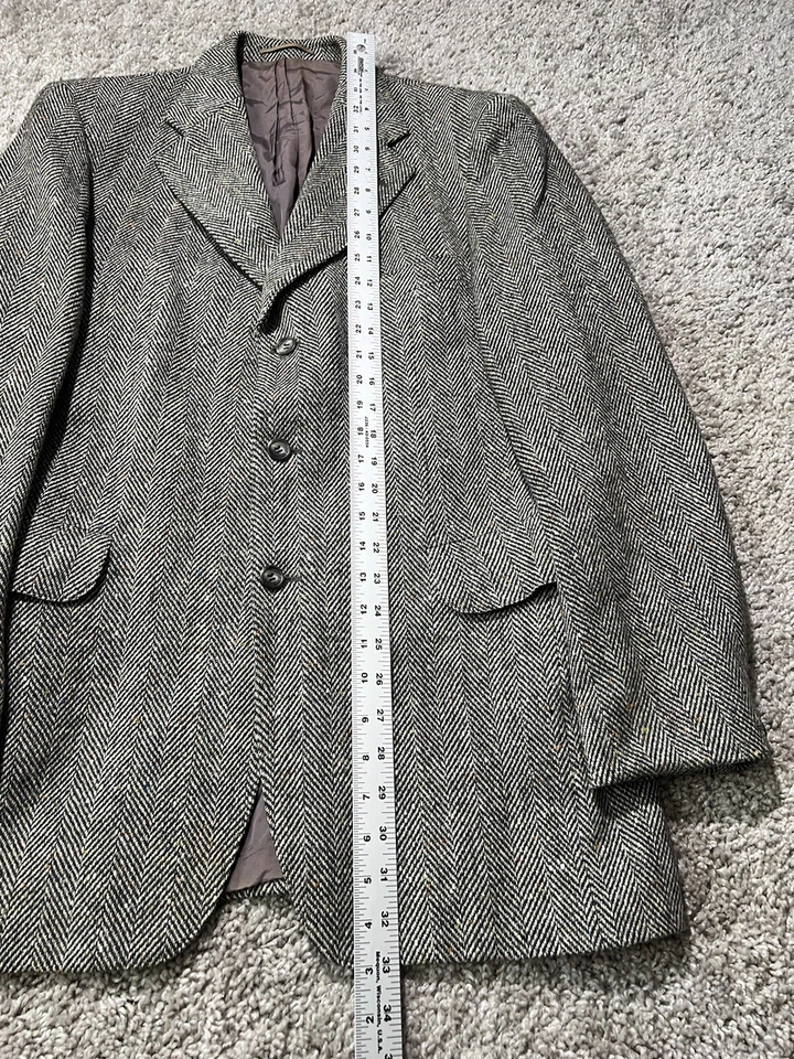 Magee Donegal Tweed 40L Gray Green Speckled Sport Coat VTG Handwoven - Image 4 of 4