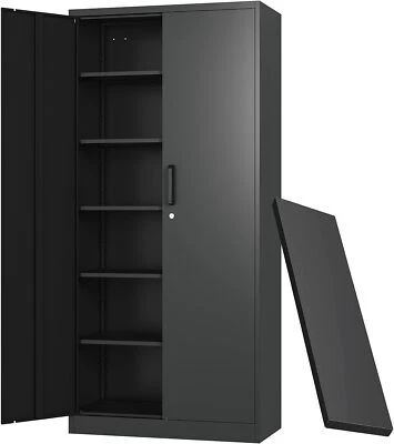 STANI Metal Storage Cabinet with Doors and Shelves,71 Garage Storage Cabinet with Lock