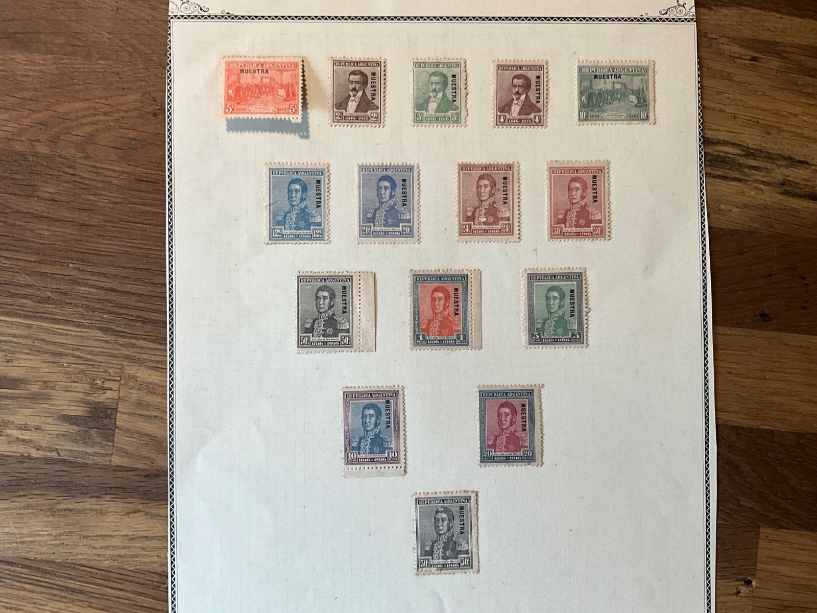 ARGENTINA "MUESTRA"(SPECIMEN) OVERPRINT 15 vals mh mint ##24