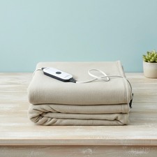 Sunbeam Electric Heated Blanket Royal Luxe Sherpa Throw Peyote 50x60 in