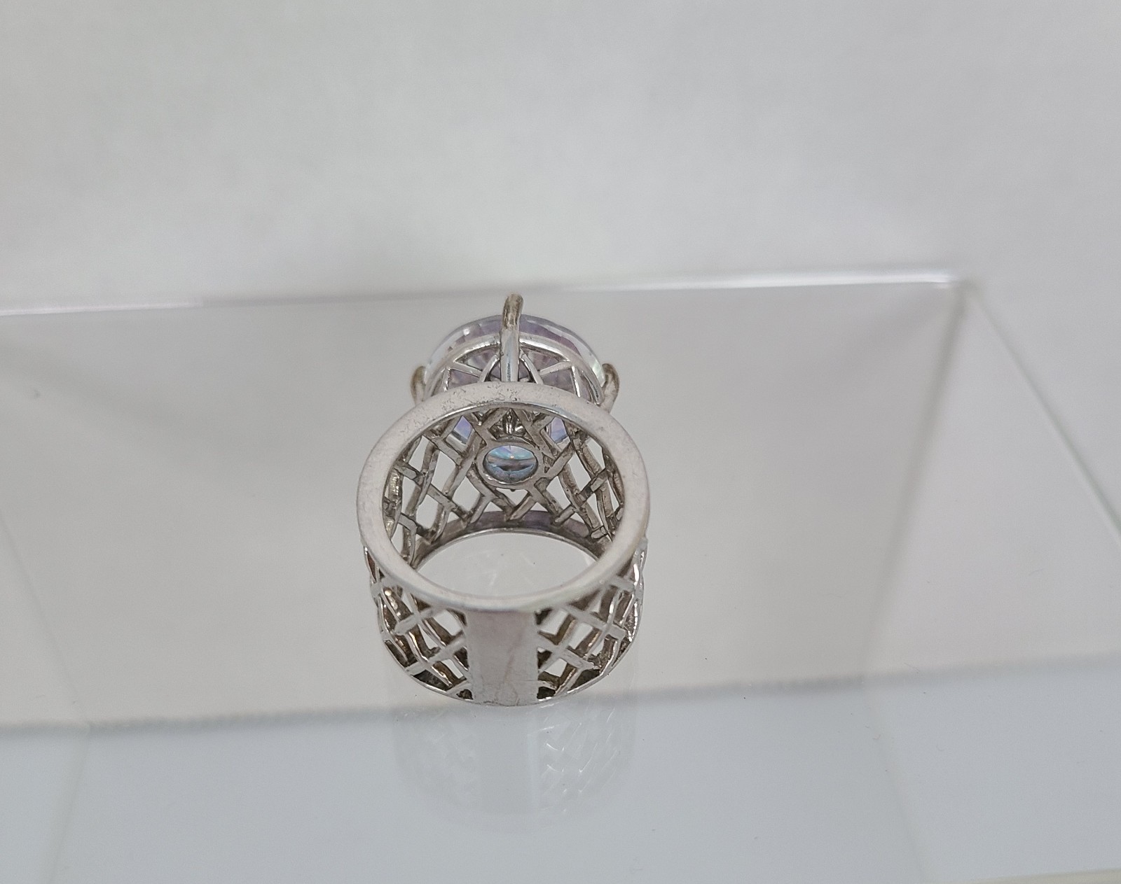 STS Huge Sterling Silver Statement Ring  Aurora B… - image 7