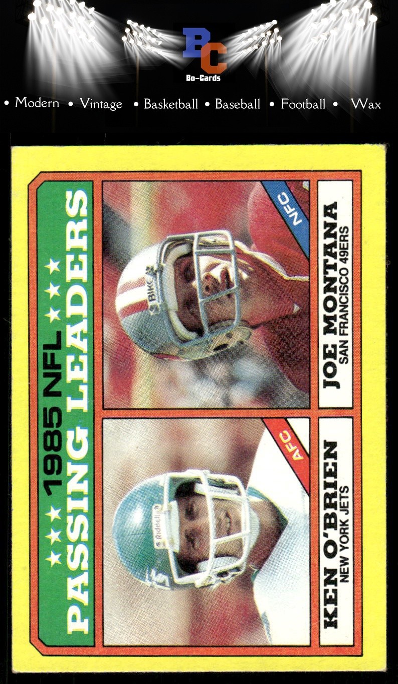 1986 Topps #225b Ken O'Brien / Joe Montana