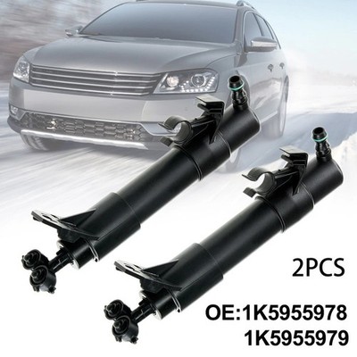 2x Black Headlight Washer Nozzle Spray Jet for For Jetta MK5 2006-2011 RH LH