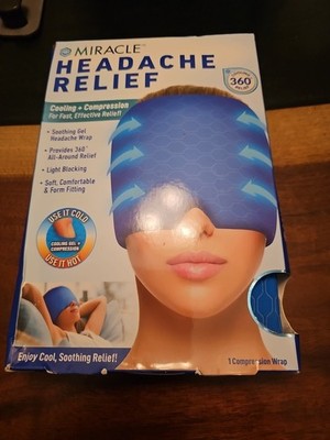 Miracle Headache Relief - Cooling + Compression. Cooling 360° Relief.  Box Damag