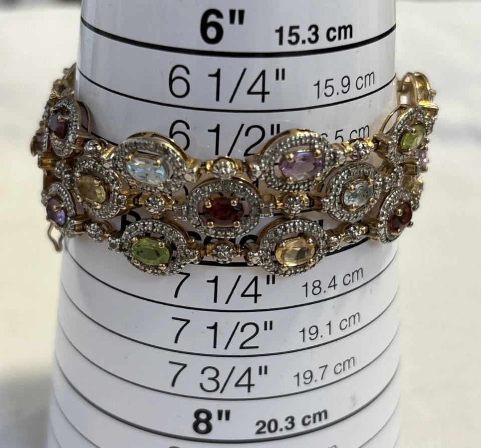"Brazalete brazalete Ross Simons zafiro oro 18kt sobre plata de ley 6,75"" 34 g" Foto 2 de 4