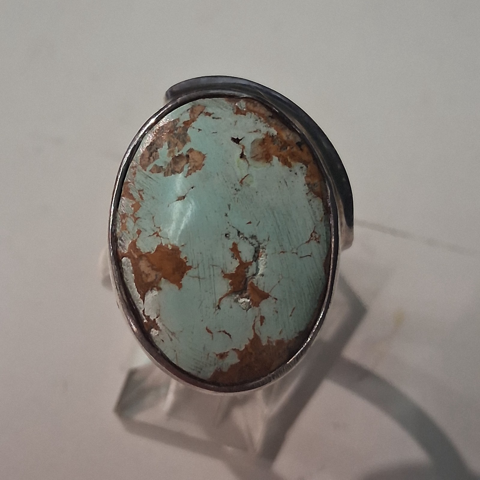 Solid 925 Sterling Silver Untreated Turquoise Ova… - image 11