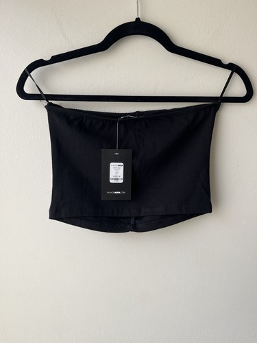Top corto tubo negro talla mediana Fashion Nova para mujer - Imagen 2 de 3
