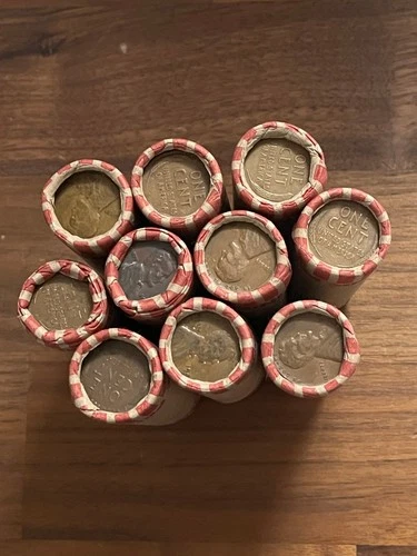 Unsearched Wheat Cent Roll (50 Coins) Mixed Dates 1909–1958 US Penny