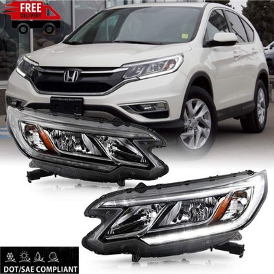 Left Right Halogen Headlamp Headlights LED DRL for Honda 2015-16 CRV EX EX-L SE