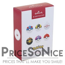 Hallmark 2025 Ornament - Mini Pokemon Poke Pokemon Poke Balls Ornaments 6 pc set