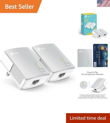 AV600 Powerline Ethernet Adapter Kit - Gigabit Port, Plug Pair &Play, Power S...
