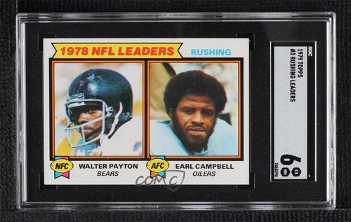 1979 Topps League Leaders Walter Payton Earl Campbell #3 SGC 6 Rookie RC HOF