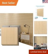 12-Pack 3D Fluted PVC Wall Panels, 19.7x19.7in - Modern Oak Design for Any Room