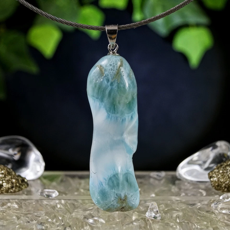 XL Larimar Anhänger Silber 925 Öse 52 mm 44,4 ct Dominikanische Republik - Bild 4 von 4