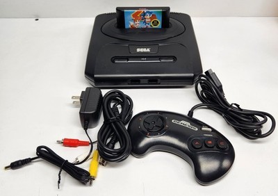 SEGA Genesis MK-1631 Console Black w/ Controller - Cords & Sonic 2 Game TESTED