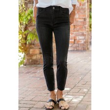 Frank  Eileen Sligo Skinny Raw Hem Jeans In 1991 Wash Black Size 28