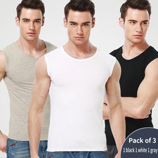 3/1Piece Mens Cotton Sleeveless Muscle Shirts...